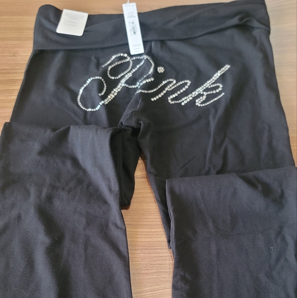 PINK Victoria's Secret Black Flare Pants